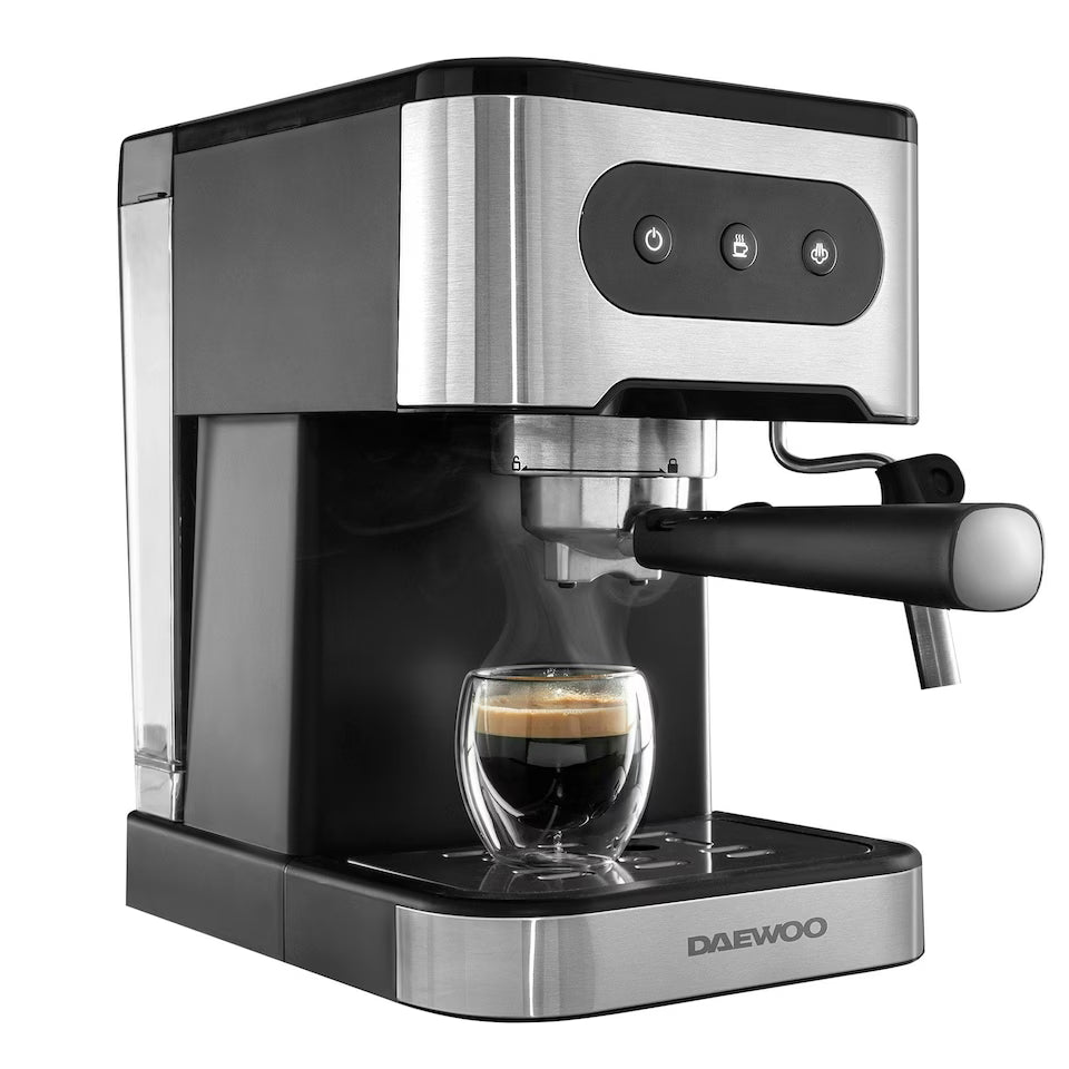 Máquina de Espresso con Vaporizador de Leche Daewoo Espresso Machine with Milk Frother