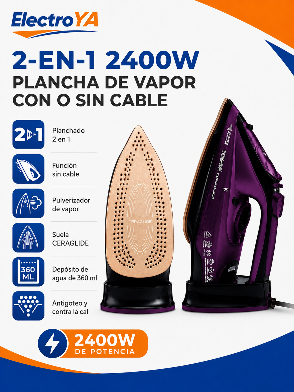 Ferro a Vapor Ceraglide Tower Ceraglide CeraGlide