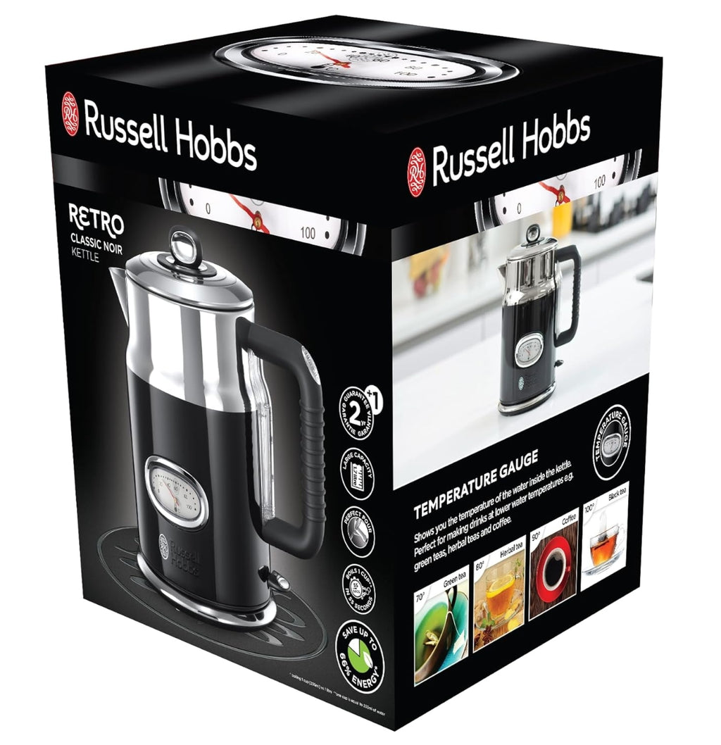 Hervidor Eléctrica Retro Classic Noir 1.7L Russell Hobbs