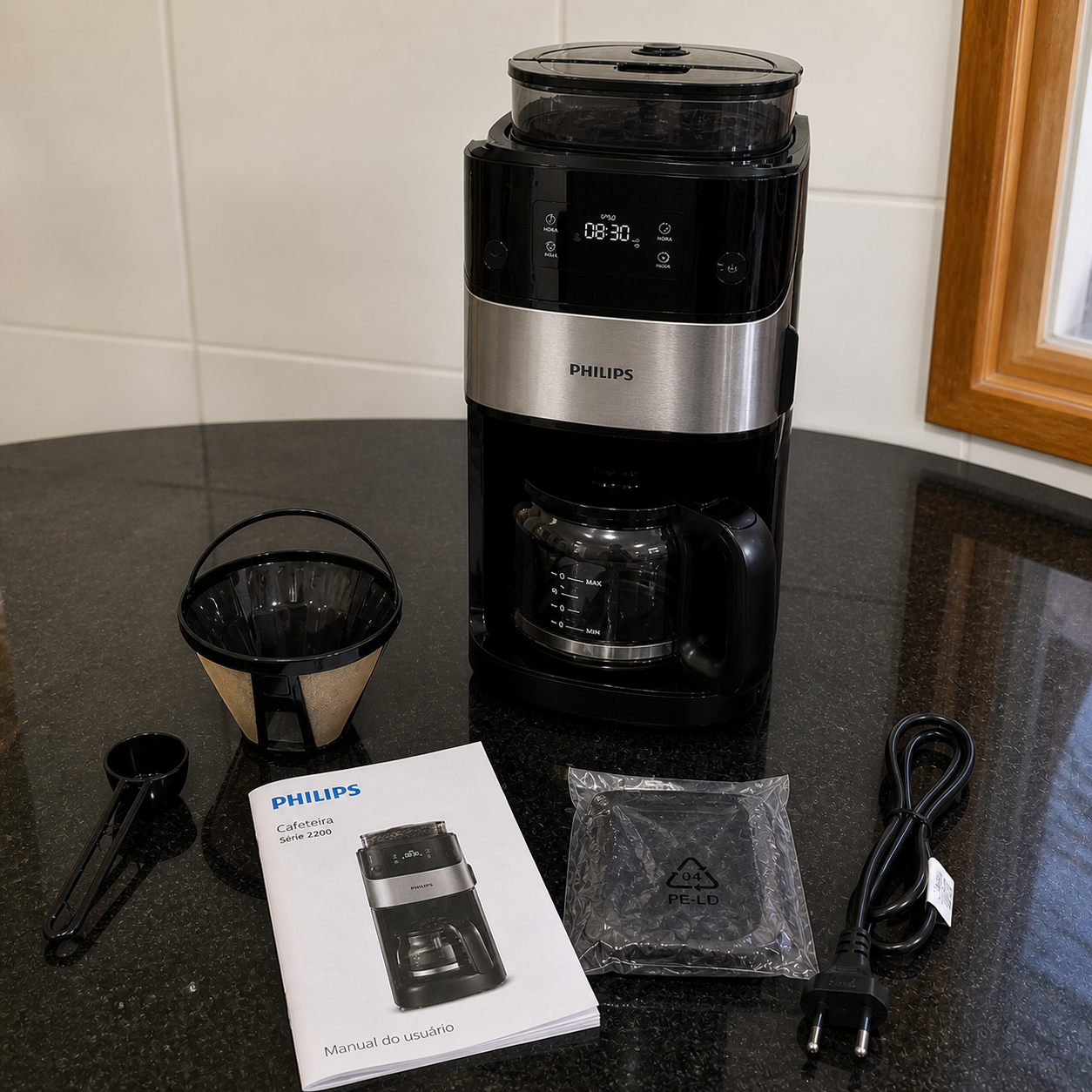 Cafetera con Molinillo Integrado Grind & Brew Philips