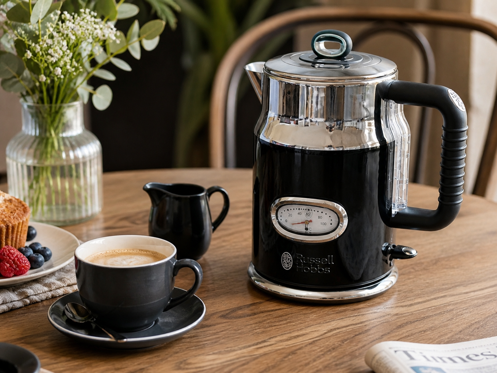 Hervidor Eléctrica Retro Classic Noir 1.7L Russell Hobbs