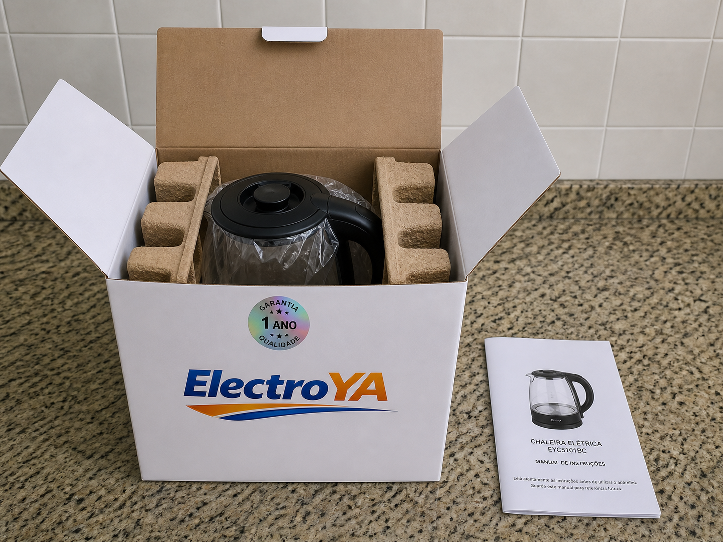 Hervidor Eléctrica de Vidro con LED Emerio WK-119255