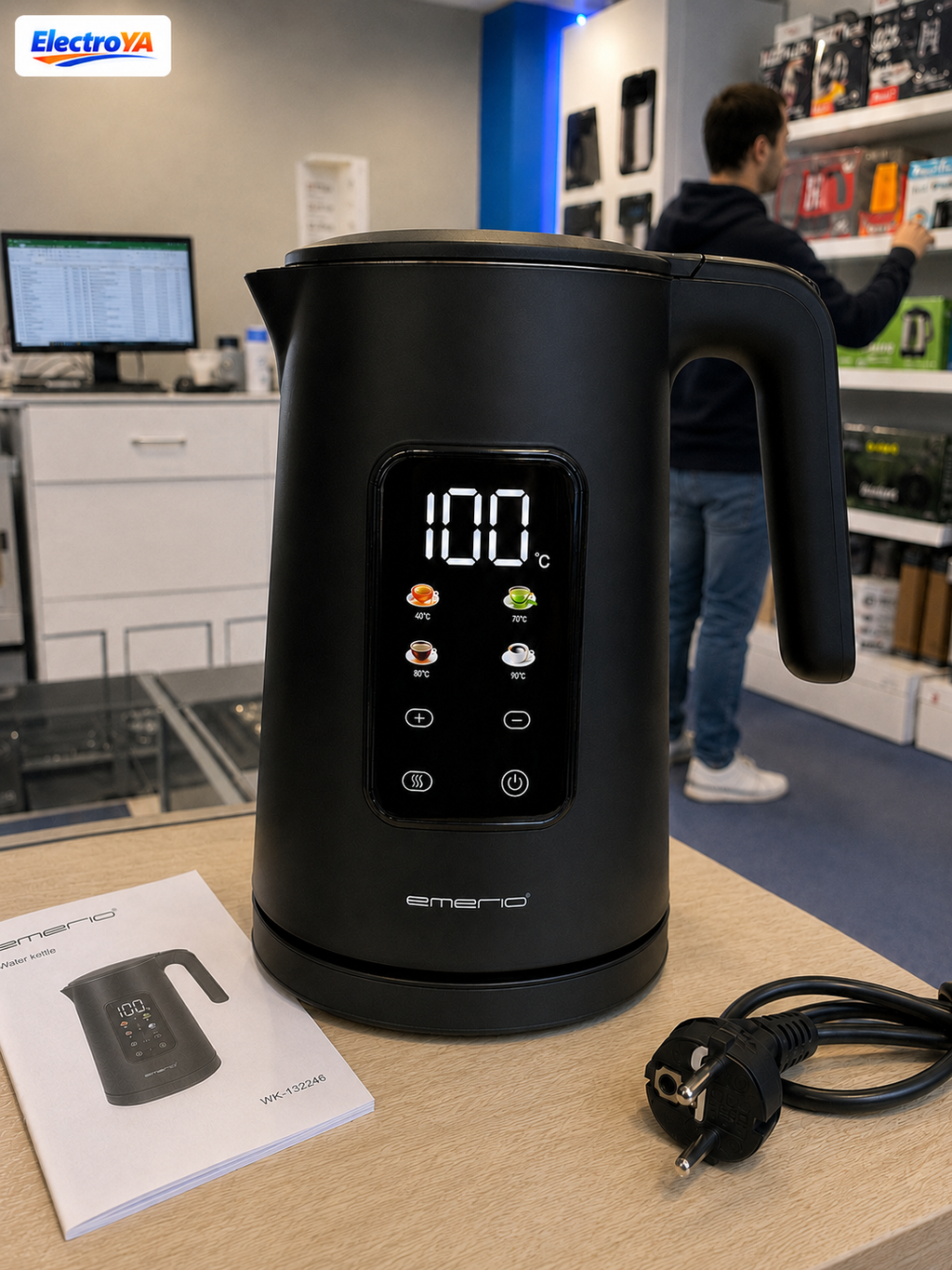 Hervidor Eléctrica Touch Digital 100°C Emerio WK-132229