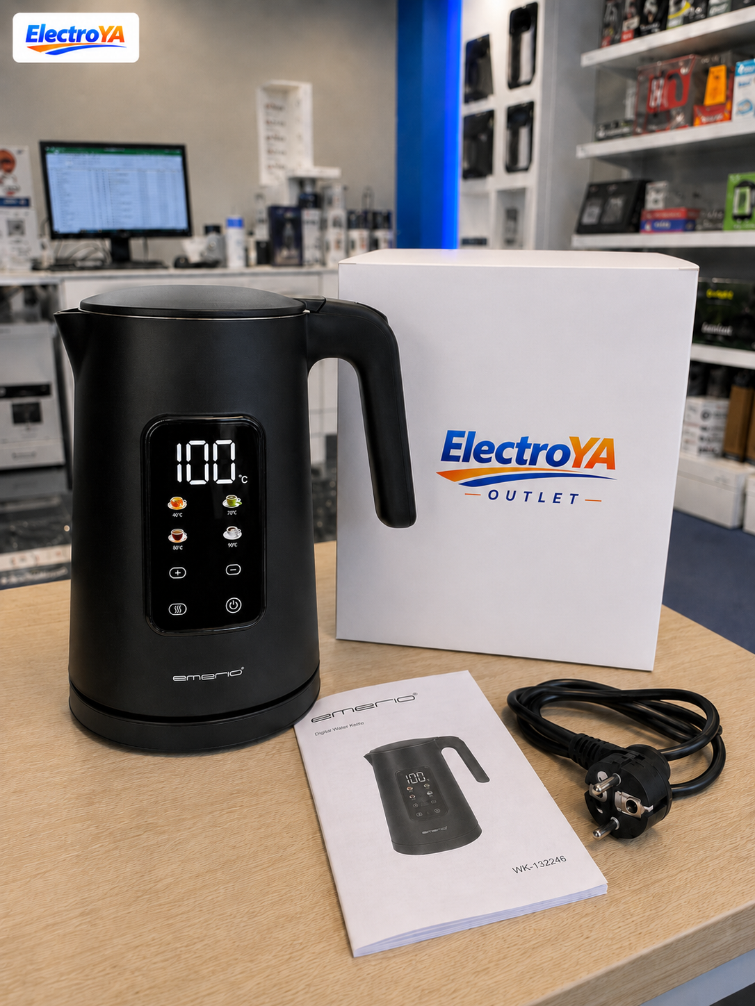 Hervidor Eléctrica Touch Digital 100°C Emerio WK-132229